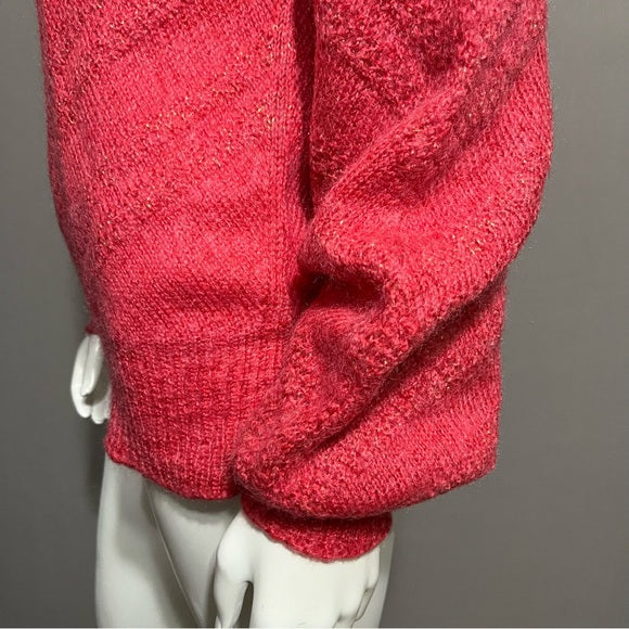 Vintage Pullover Turtleneck Strawberry With Star Embellishment Sweater Sz-Med