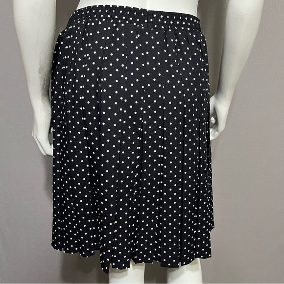 Joseph Ribloff Black Polka Dot Pleated Skirt Sz-8