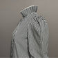 Vintage Blouseworks Black White Striped Pleated Collar Sz- Small/Medium