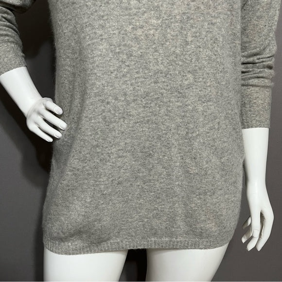 Liz Claiborne Gray Lambswool & Rabbit Hair Mock Neck Oversized Sweater Sz-Medium