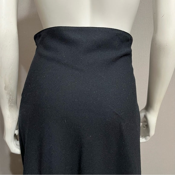 Paul Alexander 100% Wool Black Midi Dress Sz-8