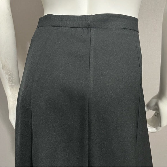 Vintage Cristique Black Fit N Flare Midi Skirt Sz-10