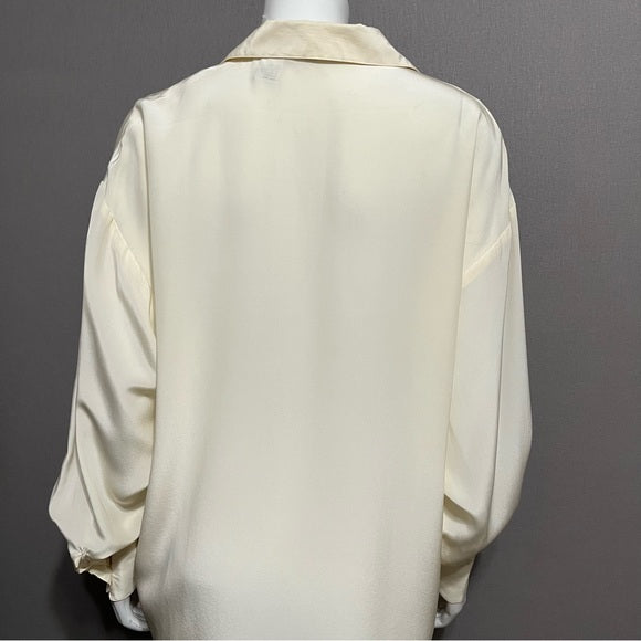 Vintage Dorman 100% Silk Cream Sz-Large