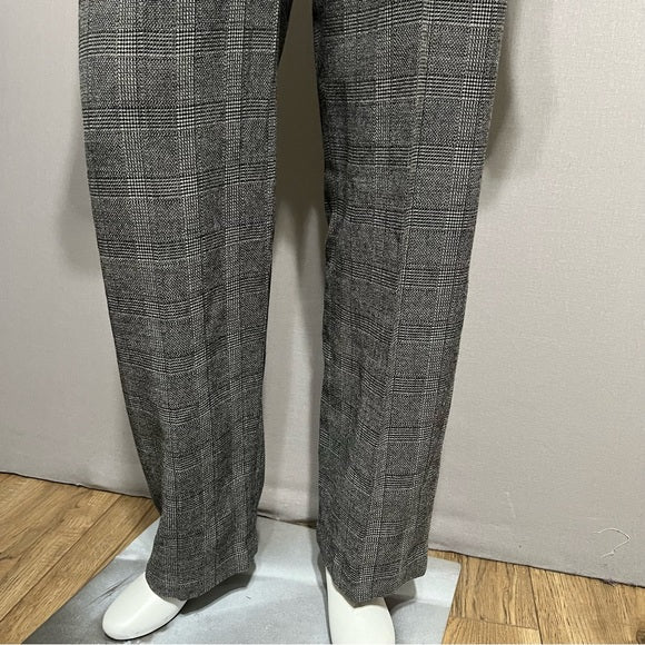 Casual Corner Black Plaid High Waisted Pants Sz-10