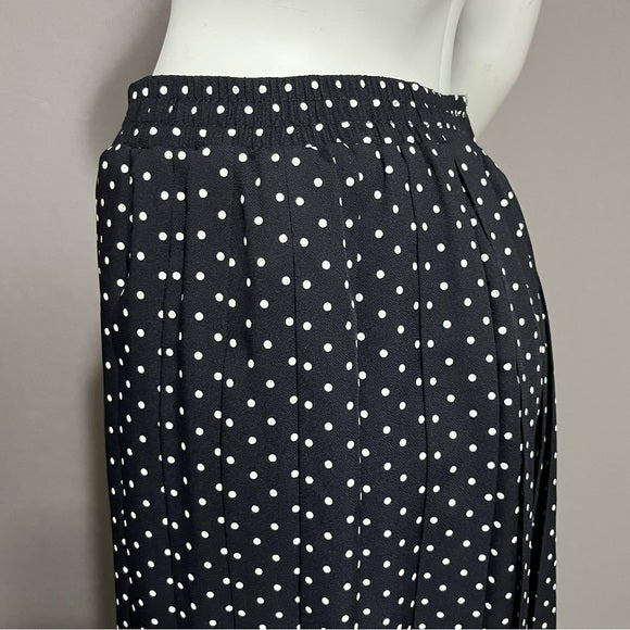 Joseph Ribloff Black Polka Dot Pleated Skirt Sz-8