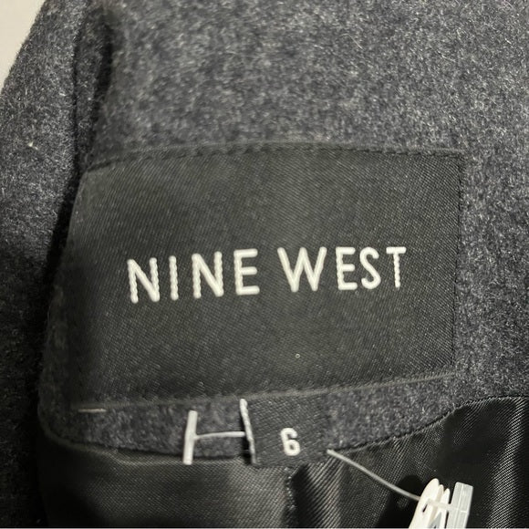 Nine West Charcoal Gray Wool Blend Coat