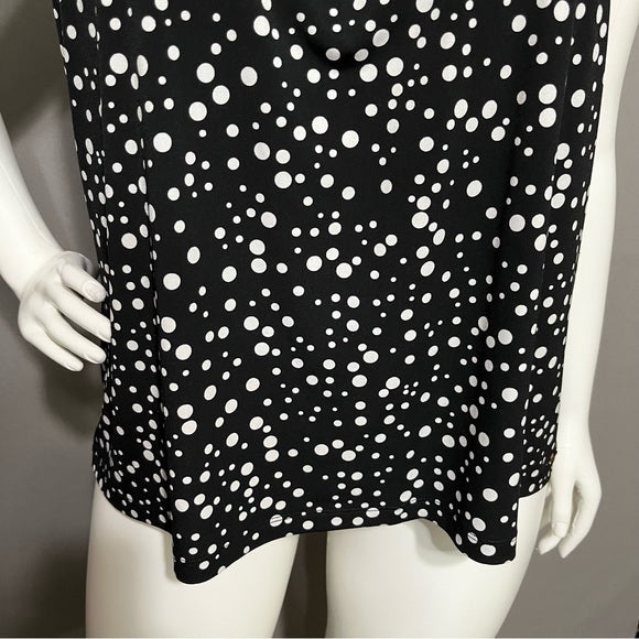 Calvin Klein Black With White Polka Dot Sleeveless Top Sz-3X