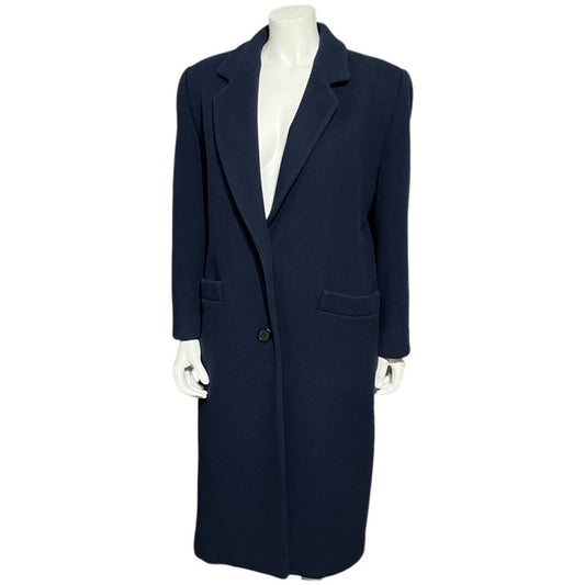 Vintage Cuddle Coat Navy Wool Blend Coat Sz-Medium