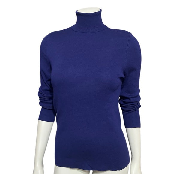 Chico’s Rayon Blend Bluish Purple Turtleneck Sweater Sz-Medium