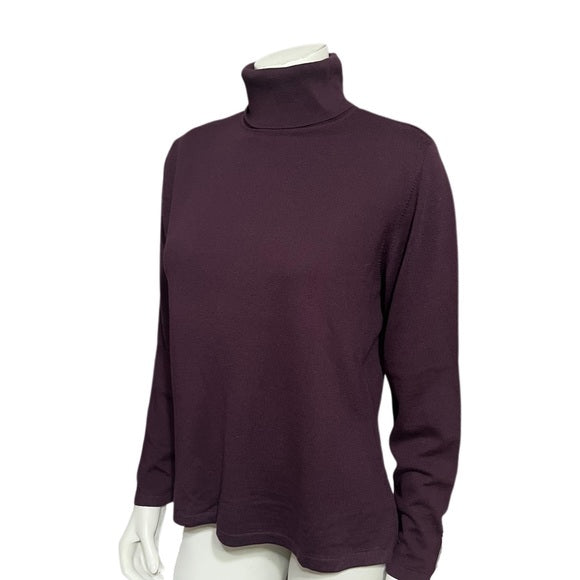 Studio 121 Purple 100% Merino Wool Turtleneck Sweater Sz-Large