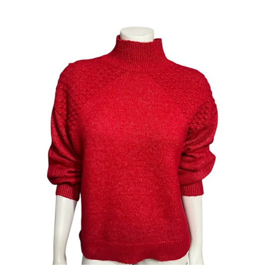 Nine West Tomato Red Popcorn Crew Neck Sweater Sz-Small