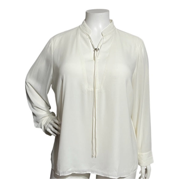 The Limited Collection Cream Long Sleeve Pullover Blouse Sz-2X