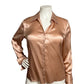 Fred David 100% Silk Blouse Blush Pink Button Front Blouse Sz-18 Tall