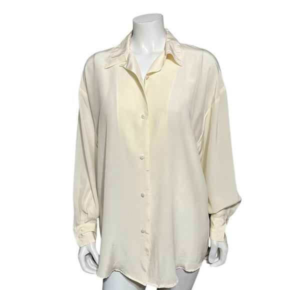 Vintage Dorman 100% Silk Cream Sz-Large