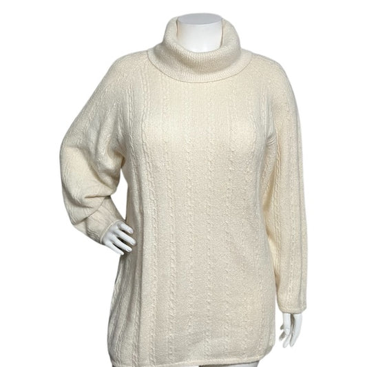 Worthington Silk Cream Rabbit Hair Turtleneck Sweater Sz-20W