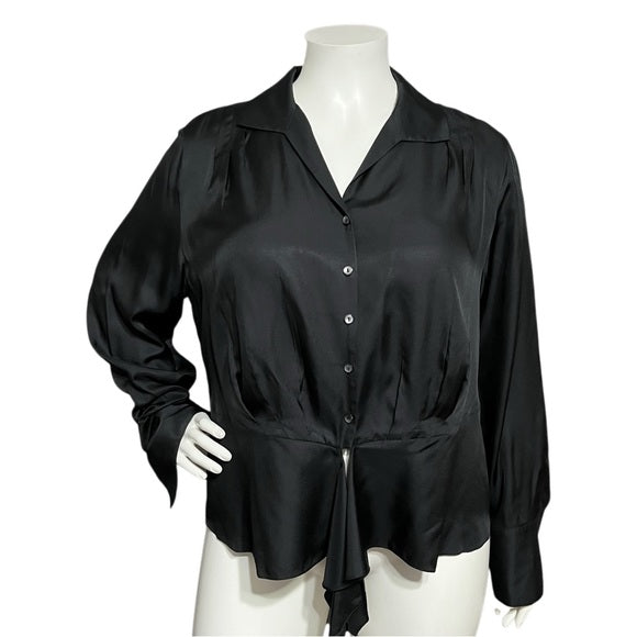 Jones New York Black 100% Silk Blouse Sz-20W