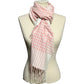 100% Cashmere Cream | Pink Houndstooth Scarf