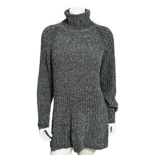 Neiman Marcus Black Marled Turtleneck Sweater Sz-Large