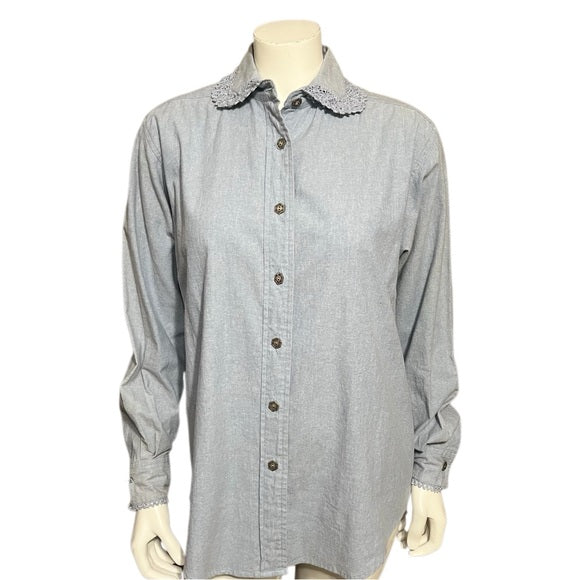 Vintage Ruff Hewn 100% Cotton Denim Shirt Sz-Medium