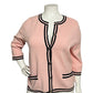 Chaps Pink & Navy 100% Cotton Preppy Button Front Cardigan Sz-2X