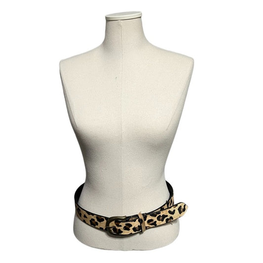 Free People Leopard Print 100% Leather Belt Sz-Small/Medium