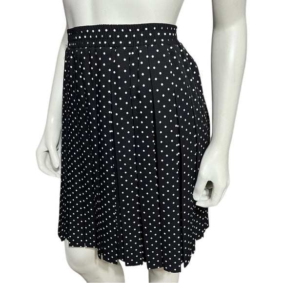 Joseph Ribloff Black Polka Dot Pleated Skirt Sz-8