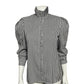 Vintage Blouseworks Black White Striped Pleated Collar Sz- Small/Medium
