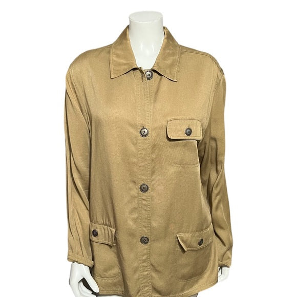 Vintage LT Sport 100% Tencel Lyocell (Flawed) Tan Shacket Sz-Large