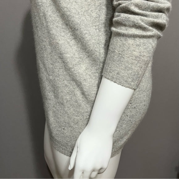 Liz Claiborne Gray Lambswool & Rabbit Hair Mock Neck Oversized Sweater Sz-Medium