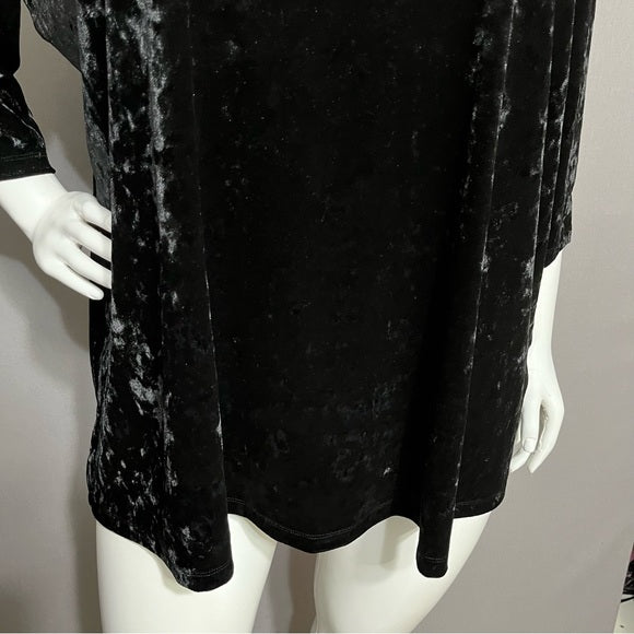 Catherine’s Black Crushed Velvet Cold Shoulder Top Sz-2X