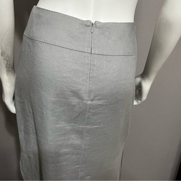 Anne Klein 100% Linen With Side Splits Maxi Skirt Sz-4