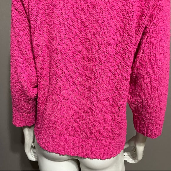 Vintage Carson Pirie Scott Textured Faux Pearl Collar Pink Sweater Sz-Medium