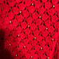 Red Crochet White Pearl Cardigan Sweater Sz-Xtra Small/Small