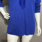 Attitudes By Renee Blue V-Neck Beaded Artsy Cotton Blend Sweater Sz-1X