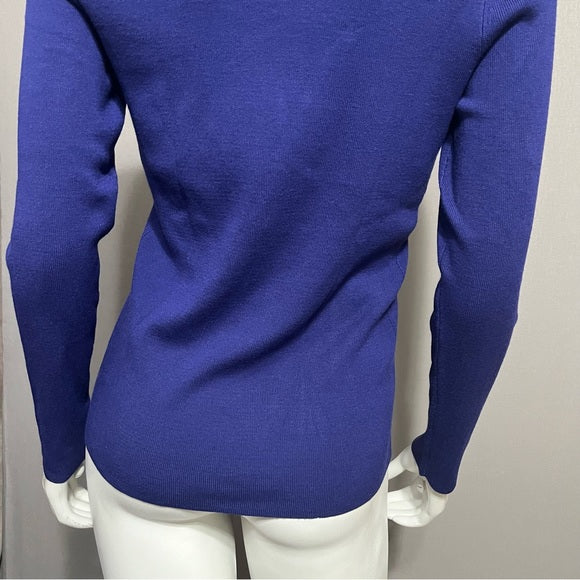 Chico’s Rayon Blend Bluish Purple Turtleneck Sweater Sz-Medium