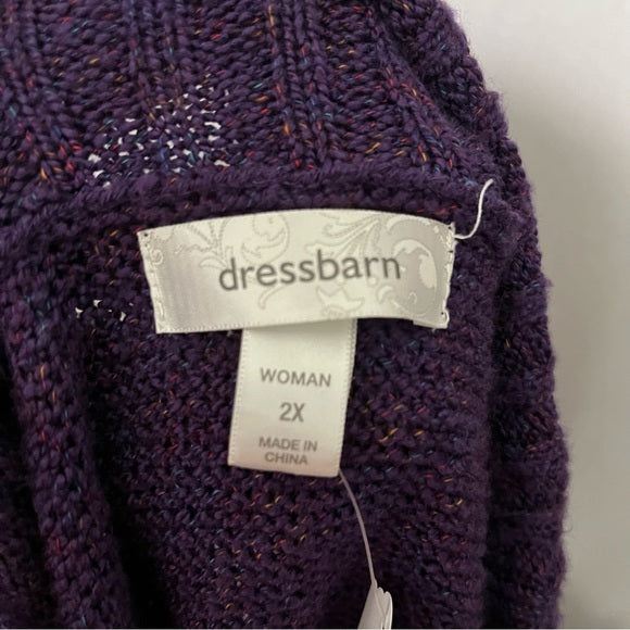 Dressbarn Purple Multicolored Sweater Sz-2X