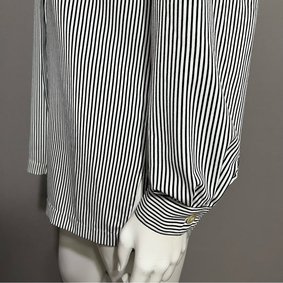 Chaus Striped Button Front Shirt Sz-Small