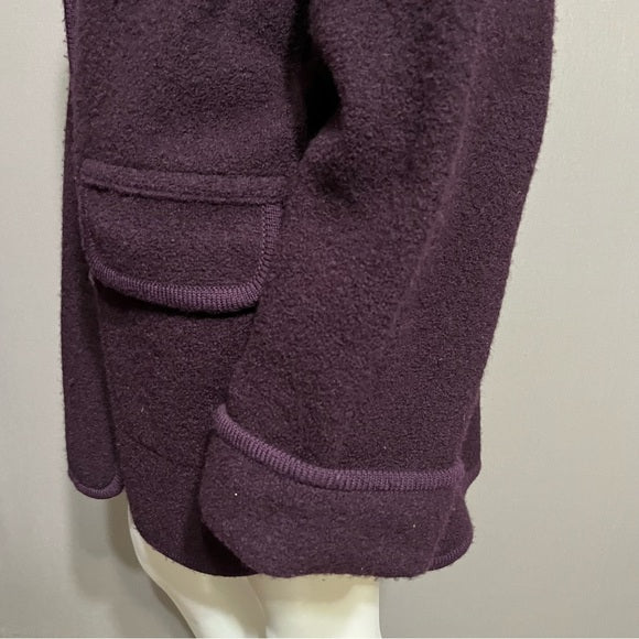 Talbots 100% Wool Unlined Purple Coat Sz-Medium