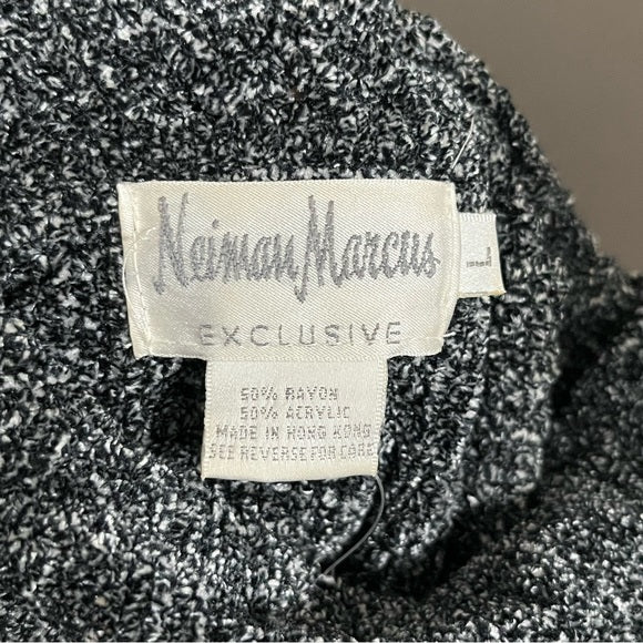 Neiman Marcus Black Marled Turtleneck Sweater Sz-Large