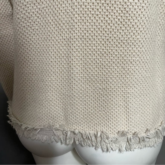 Roz & Ali Cream Textured Cardigan Sz-1X