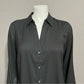 Ann Taylor Black Button Front Blouse Sz-Large Petite