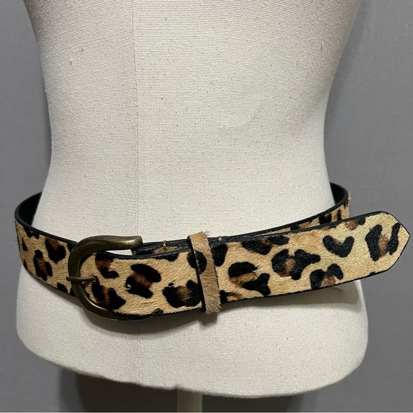 Free People Leopard Print 100% Leather Belt Sz-Small/Medium