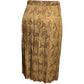 Cortland Collection Paisley Brown Tan Pleated Midi Skirt Sz-14