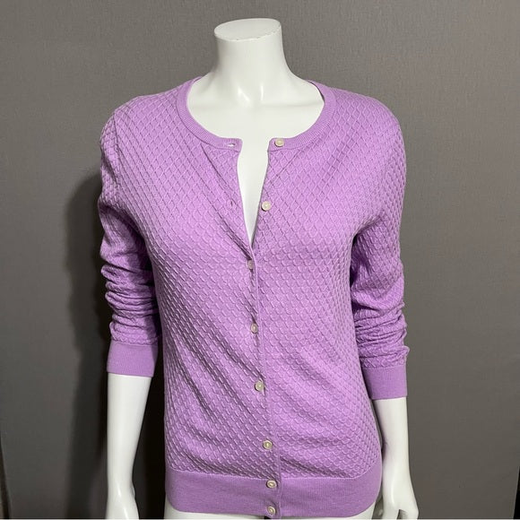 Lands End Lavender Cardigan Sweater Sz-Medium