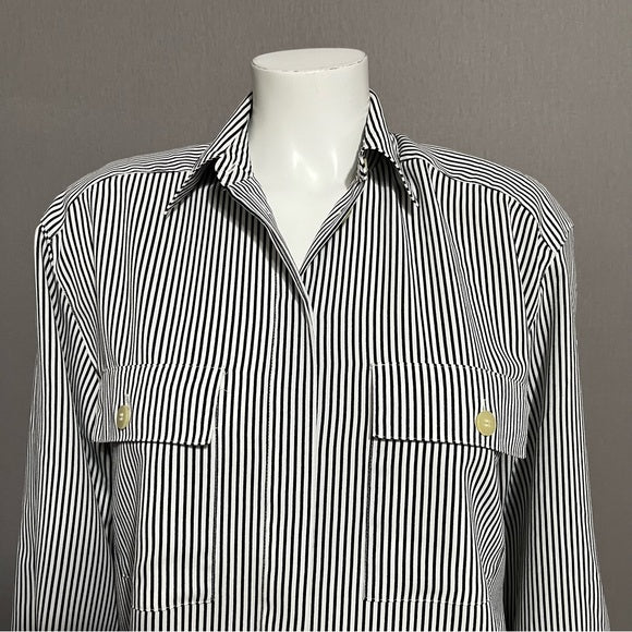 Chaus Striped Button Front Shirt Sz-Small