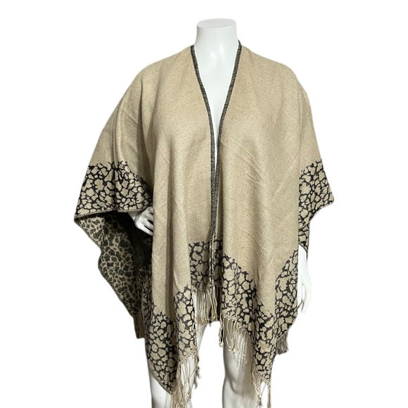 Croft & Barrow Acrylic Reversible Neutral Animal Print Shawl Sz-One Size