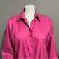 Talbots 100% Cotton Checkered Print Pink Shirt Sz-14