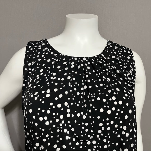 Calvin Klein Black With White Polka Dot Sleeveless Top Sz-3X