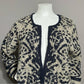 Liz Claiborne Navy & Cream Acrylic Blend Printed Cardigan Sz-1X