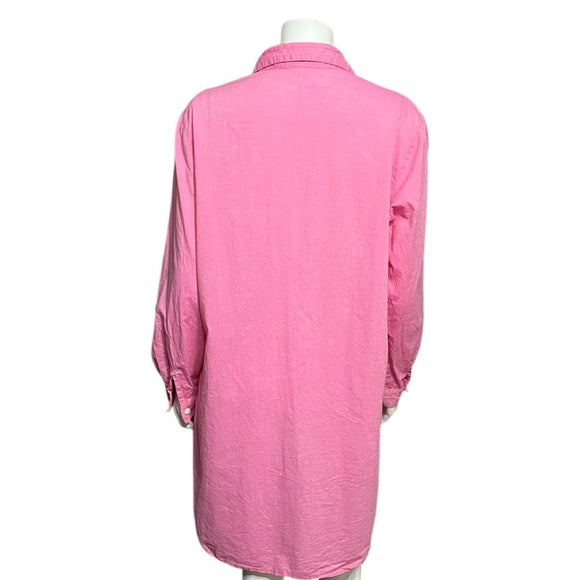 Gilligan & O’Malley Pink 100% Cotton Sleepwear Long Button Front Shirt Sz-XL